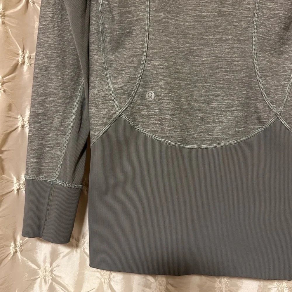 Lululemon Daily Practice Hooded Jacket Heathered Slate Gray Long Line